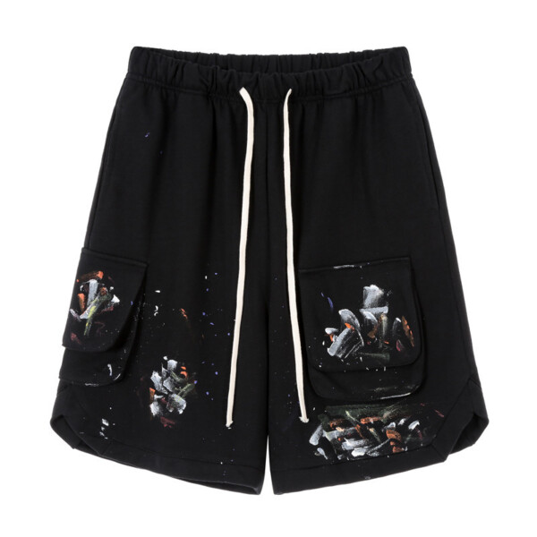 Product image for  Workwear Big Pockets Cotton Shorts With Velcro And Ink Splash Men's Clothing 4