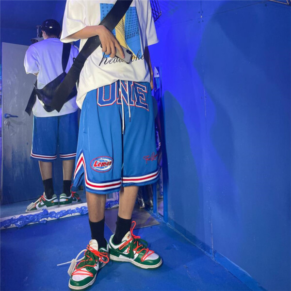 Product image for  Letter Embroidered Loose Basketball Pants Thin Sweatpants Men's Clothing 4