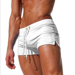 Product image for  Men’s Solid Color Fashion Back Pocket Design Swimming Trunks Men's Clothing 15