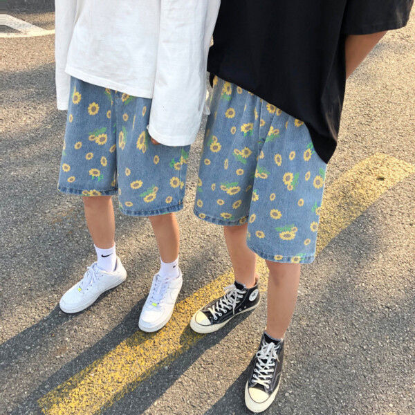 Product image for  Lovers’ Capris Korean Daisy Jeans Loose And Straight Men's Clothing 6