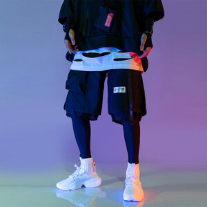 Product image for  Straight beach loose pants fake two-piece overalls shorts casual five-point pants Men's Clothing 16