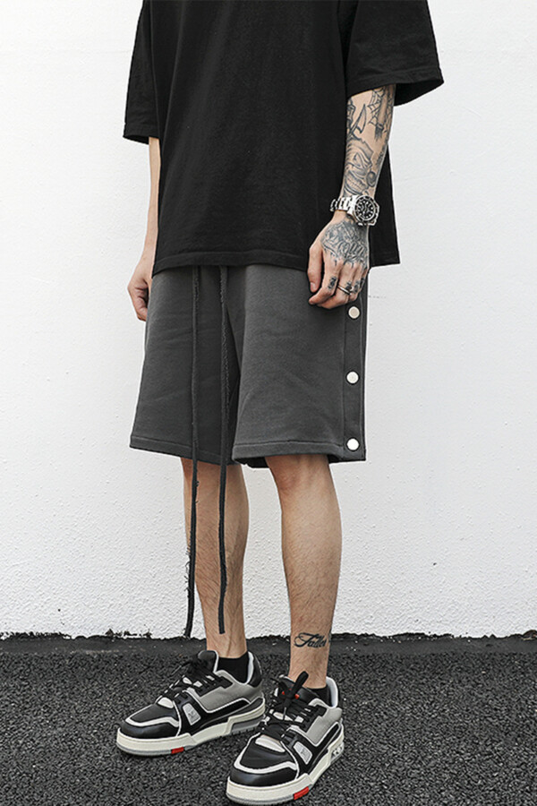 Product image for  Buttoned drawstring cotton shorts Men's Clothing 10