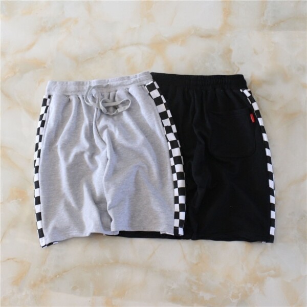 Product image for  Black and white checked cotton shorts Men's Clothing 6