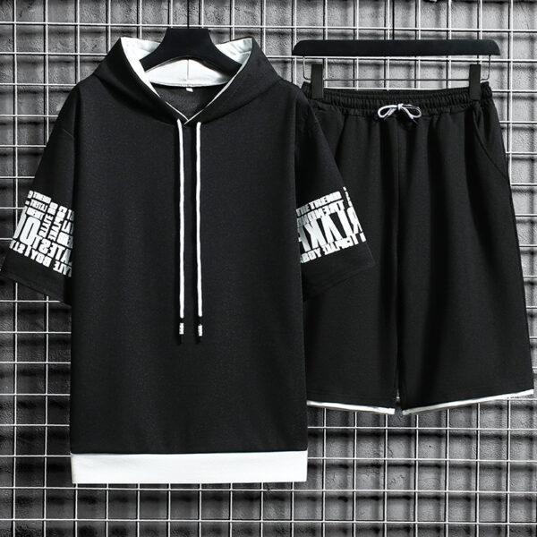 Product image for  Loose Short-sleeved Hooded Sweater For Teenagers Men's Clothing 6