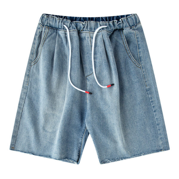 Product image for  Hong Kong Style Retro Light-colored Denim Shorts Men's Clothing 4