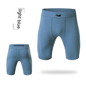 Product image for  Summer Men’s High Elastic Compression Aerobics Tights Sports Quick Dry Training Fifth Pants Running Workout Shorts Men's Clothing 16
