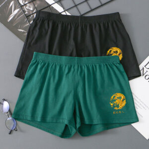 Product image for  Men’s Fashionable Dragon Pattern Cotton Loose Breathable Wicking Moisture-absorbing Shorts Men's Clothing 21
