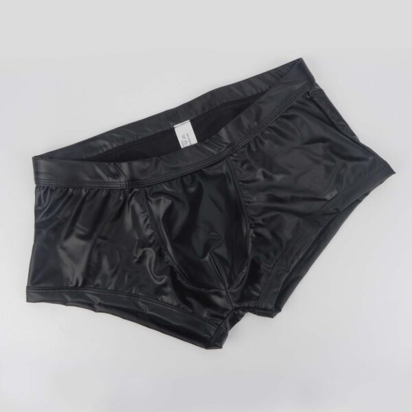 Product image for  Men’s Faux Leather Underwear Hip-exposed Design Back Hollow Boxers Men's Clothing 4
