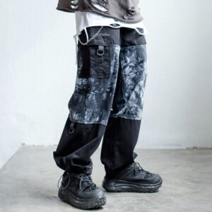 Product image for  Men’s Loose Tie Dye Panel Cargo Pants Men's Clothing 9