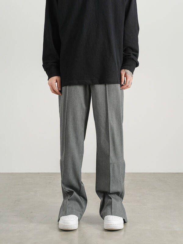 Product image for  Solid Color Pleated Slightly Flared Trousers For Men And Women Men's Clothing 5