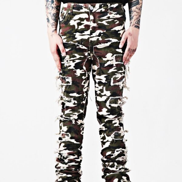 Product image for  Washed And Worn-out Heavy-duty Flared Jeans Men's Clothing 4