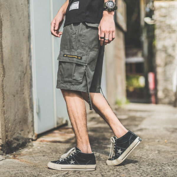 Product image for  Loose men’s summer casual five-point overalls Men's Clothing 8