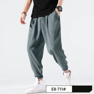 Product image for  Linen loose casual knitted cropped quick-drying trousers Men's Clothing 13