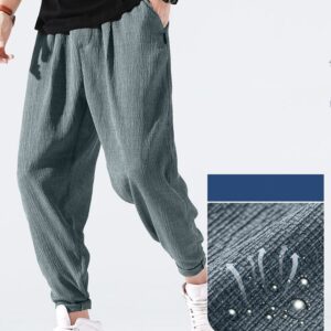 Product image for  Linen loose casual knitted cropped quick-drying trousers Men's Clothing 11