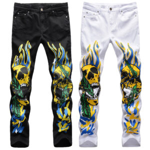 Product image for  Skull graffiti flame street fashion men’s pants Men's Clothing 17