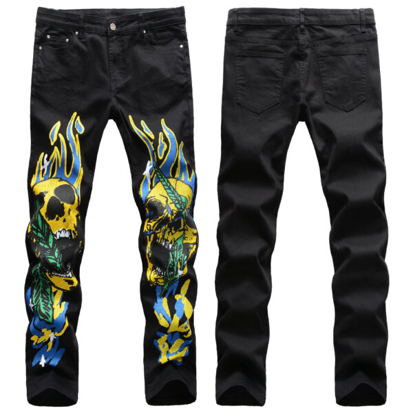 Product image for  Skull graffiti flame street fashion men’s pants Men's Clothing 7