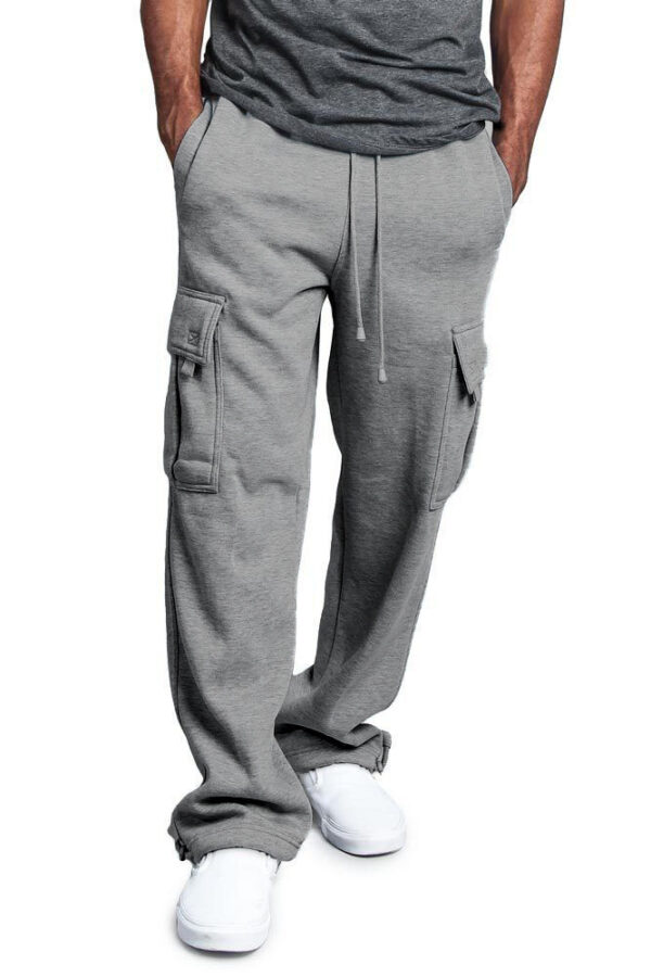 Product image for  Elastic waist solid color pocket trousers Men's Clothing 7