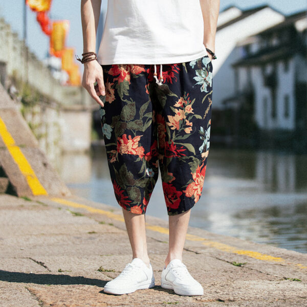 Product image for  Retro loose plus size cropped trousers Men's Clothing 9