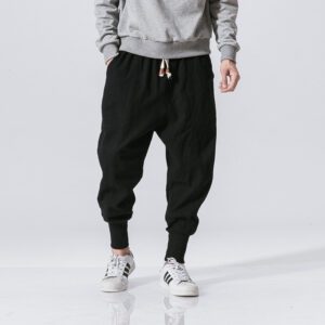 Product image for  Chinese Style Harem Pants Men Streetwear Casual Joggers Mens Pants Cotton Linen Sweatpants Ankle-length Men Trousers M-5XL Men's Clothing 9