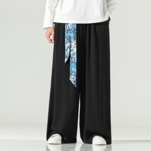Product image for  Retro Chinese Style Men’s pants autumn new linen straight tube drop Wide Leg Pants Cotton hemp skirt pants song pants man Men's Clothing 10