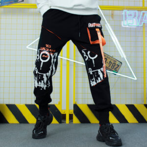 Product image for  Trendy Stitching Streamer Decorated Loose Slacks Men's Clothing 14
