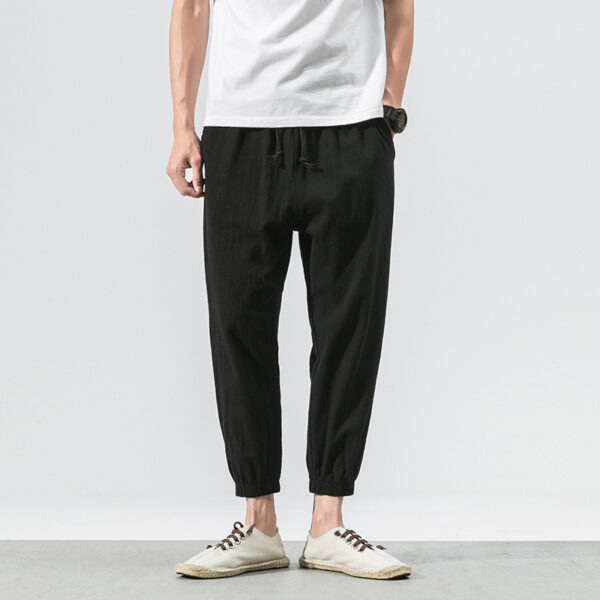 Product image for  Casual pants men Harlan nine points pants cotton and linen beam feet Men's Clothing 8