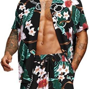 Product image for  Hawaiian Youth Floral Print Casual Shirt Set Men's Clothing 19