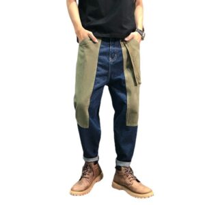 Product image for  Contrasting Large Patch Loose Hip-hop Jeans Men's Clothing 13
