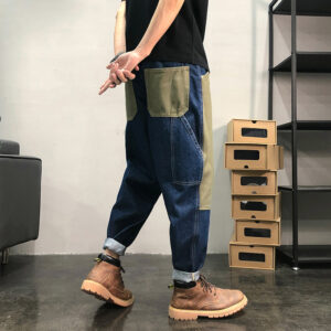 Product image for  Contrasting Large Patch Loose Hip-hop Jeans Men's Clothing 11
