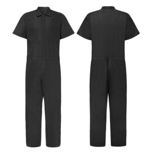 Product image for  Summer Cross Border Short Sleeved Wish New Zipper Overalls Lapel European And American Solid Color Jumpsuit Ebay Men's Clothing 17