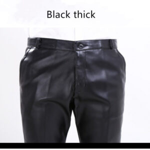Product image for  Slim-fit small feet skinny thin leather pants Men's Clothing 17
