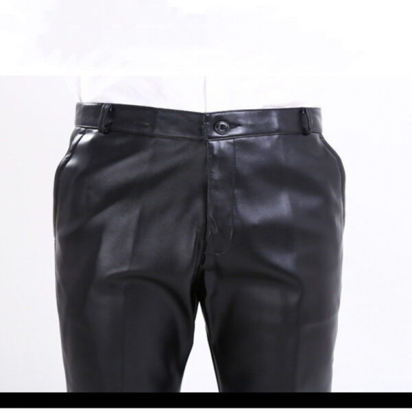 Product image for  Slim-fit small feet skinny thin leather pants Men's Clothing 8