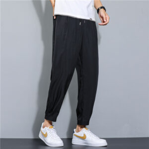 Product image for  Ice Silk Leisure Draping Student Sports Straight Cropped Pants Men's Clothing 20