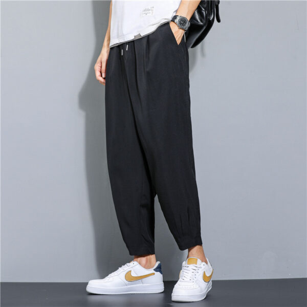 Product image for  Ice Silk Leisure Draping Student Sports Straight Cropped Pants Men's Clothing 7