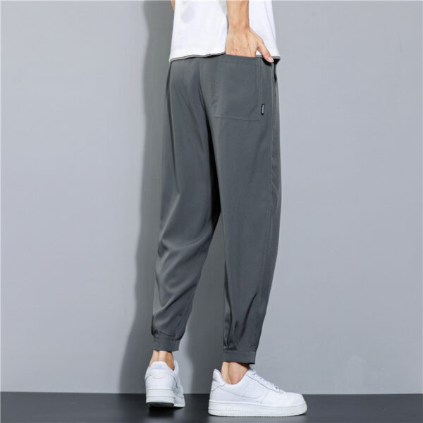Product image for  Ice Silk Leisure Draping Student Sports Straight Cropped Pants Men's Clothing 6