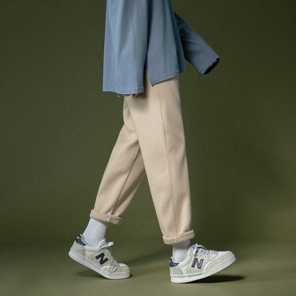 Product image for  Loose straight-leg woolen wide-leg pants Men's Clothing 5
