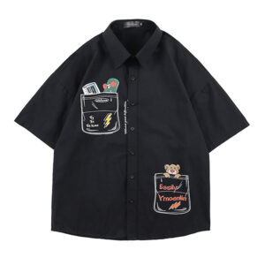 Product image for  Printed Stitching Color Men’s Loose-fitting Casual Shirt Men's Clothing 15