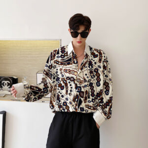 Product image for  Retro Floral Shirt Trendy Temperament Long Sleeves Men's Clothing 9