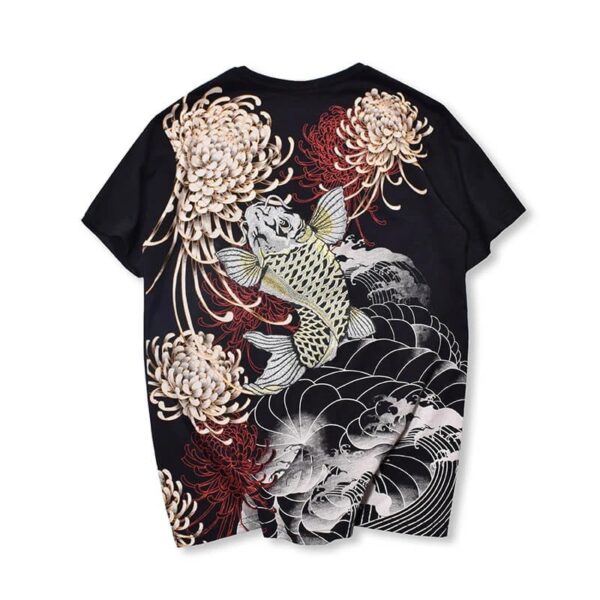 Product image for  Smoke Koi Embroidered Shirt Men's Clothing 4