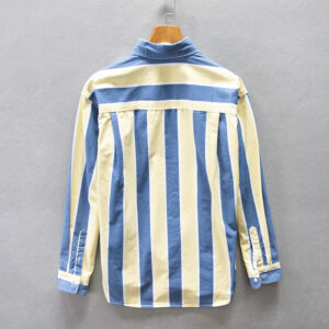 Product image for  Stripe Drop Shoulder Loose Casual Men’s Shirt Men's Clothing 10