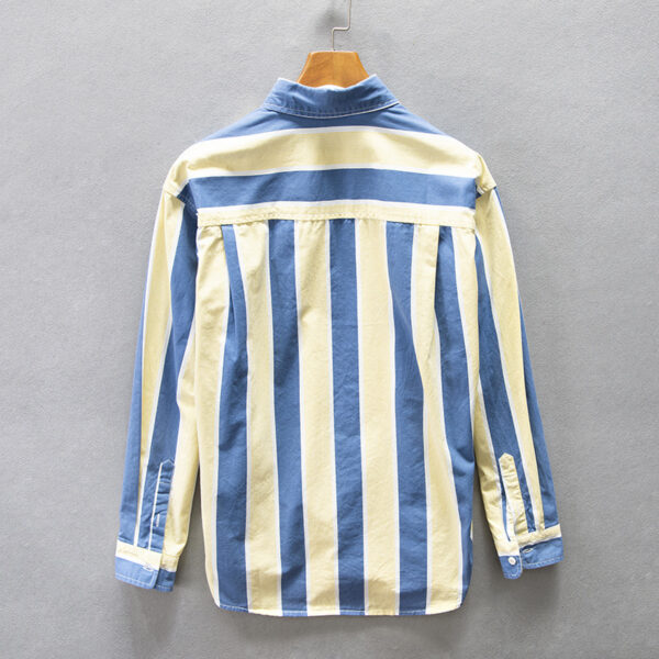 Product image for  Stripe Drop Shoulder Loose Casual Men’s Shirt Men's Clothing 5