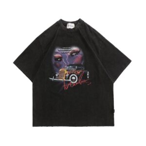 Product image for  Men’s Loose Short Sleeve Vintage Old Printed T-shirt Men's Clothing 14