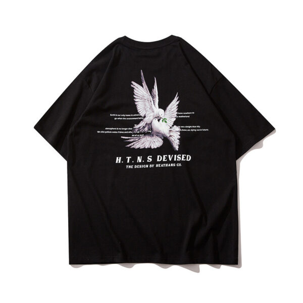 Product image for  Loose Trend Dove Print T-Shirt For Men And Women Men's Clothing 6
