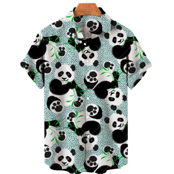 Product image for  Men’s Panda Print Hawaiian Shirt Men's Clothing 4
