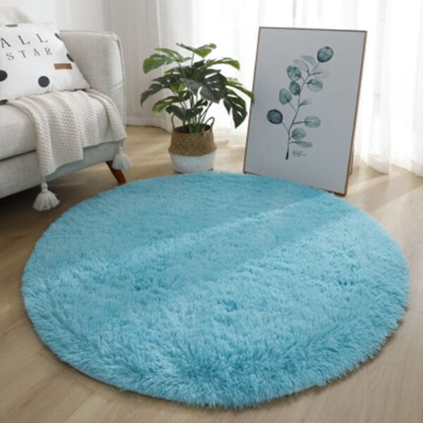 Product image for  Tie Dye Silk Carpet Long Hair Round Bedroom Thickened Floor Mat Home Décor 8