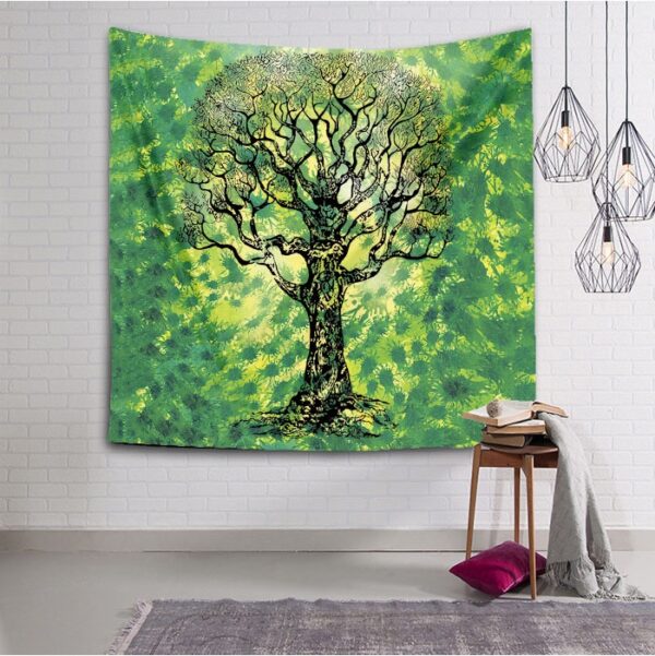 Product image for  Indian Mandala Tapestry Green Blue Flower Beautiful Wall Art Tapestry Home Décor 4