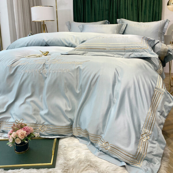 Product image for  Tencel Quilt Cover Embroidered European Washed Cotton Four-piece Set Bed & Bath 9