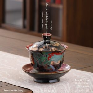 Product image for  Household Vintage Ceramic Cover Teacup Kitchen & Dining 17