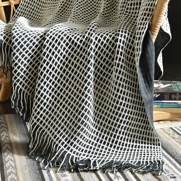 Product image for  Simple Tassel Woolen Blanket American Hotel Sofa Blanket Home Décor 7