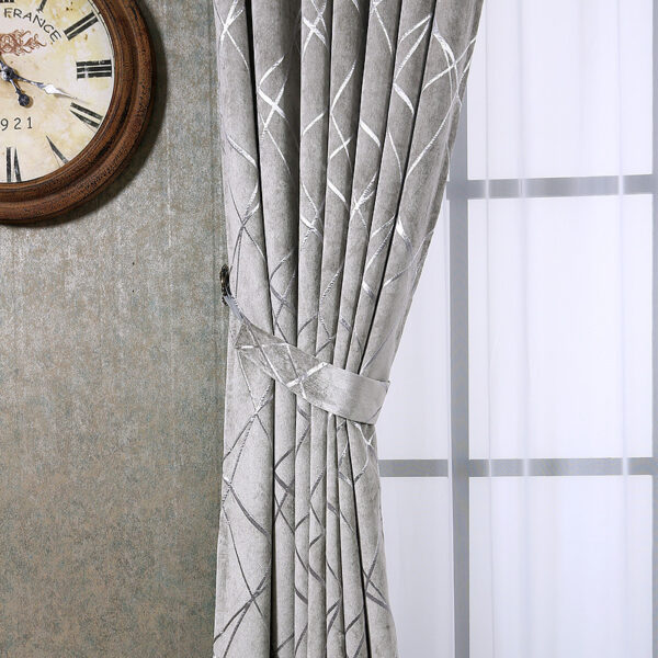 Product image for  Solid Color Simple Modern Light Luxury Living Room Chenille Blackout Curtains Home Décor 9